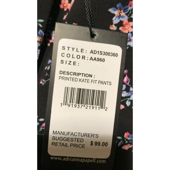 Adrianna Papell Women Printed Kate Fit Pants Floral Print Sz 14 Capri Short NWOT - Picture 11 of 11